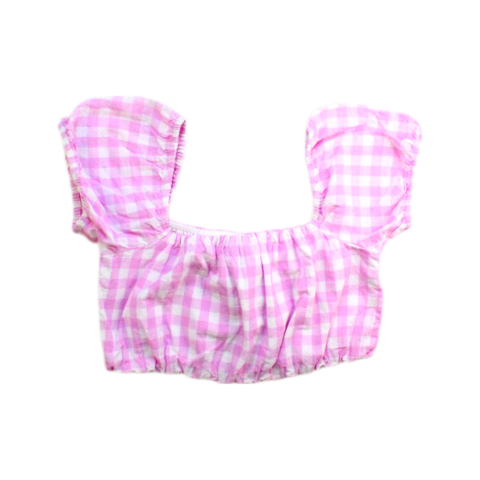 A Pink Short Sleeve Tops from Seed in size 10Y for girl. (Front View)