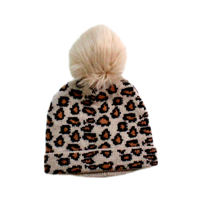 A Beige Winter Hats from Seed in size 6T for girl. (Front View)