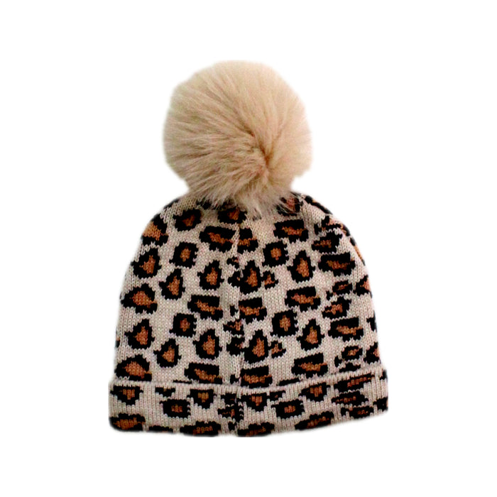 A Beige Winter Hats from Seed in size 6T for girl. (Back View)