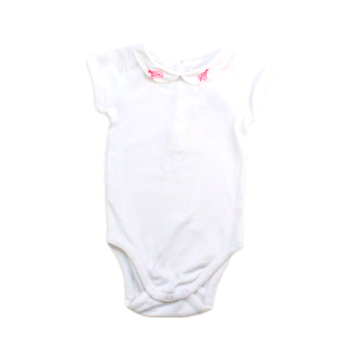 A White Short Sleeve Bodysuits from Jacadi in size 0-3M for girl. (Front View)