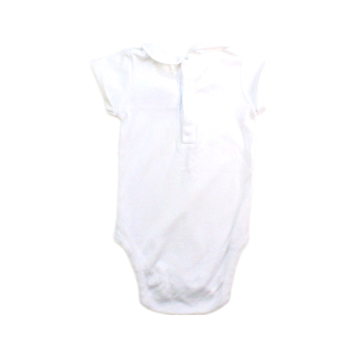 A White Short Sleeve Bodysuits from Jacadi in size 0-3M for girl. (Back View)