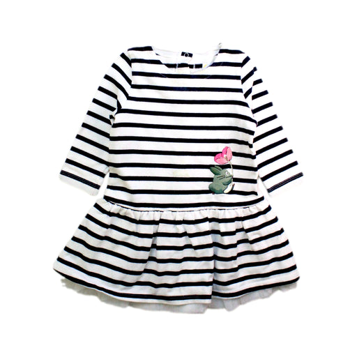 A Black Long Sleeve Dresses from Petit Bateau in size 6-12M for girl. (Front View)