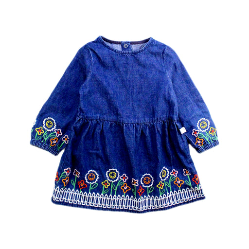 A Blue Long Sleeve Dresses from Stella McCartney in size 6-12M for girl. (Front View)