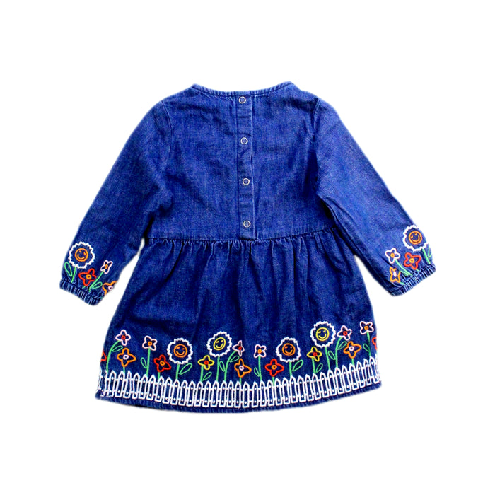 A Blue Long Sleeve Dresses from Stella McCartney in size 6-12M for girl. (Back View)