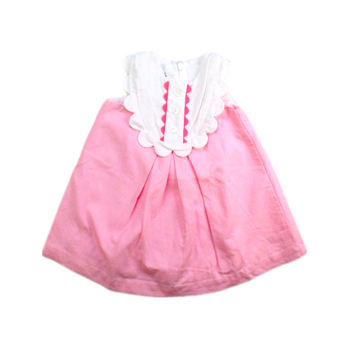 A Pink Sleeveless Dresses from Jacadi in size 3-6M for girl. (Front View)
