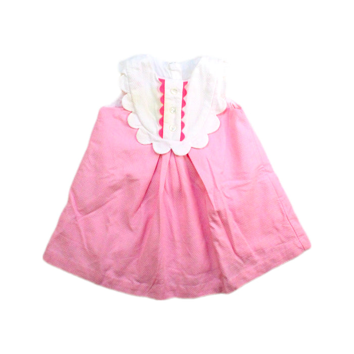 A Pink Sleeveless Dresses from Jacadi in size 3-6M for girl. (Front View)