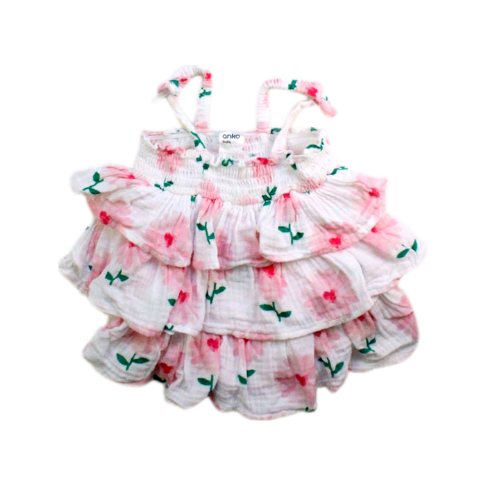 A Pink Sleeveless Rompers from Anko in size 6-12M for girl. (Front View)
