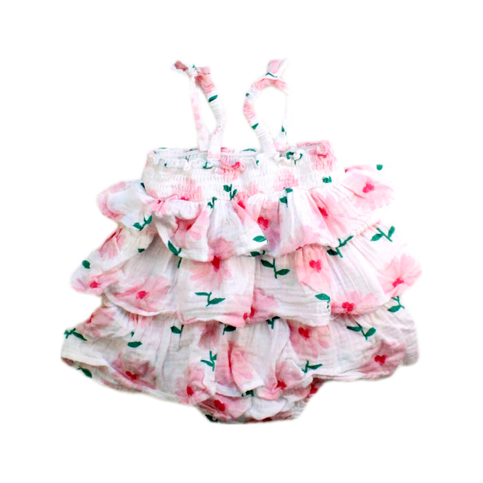 A Pink Sleeveless Rompers from Anko in size 6-12M for girl. (Back View)