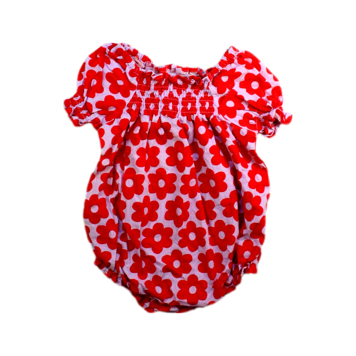 A Red Short Sleeve Rompers from Seed in size 12-18M for girl. (Back View)