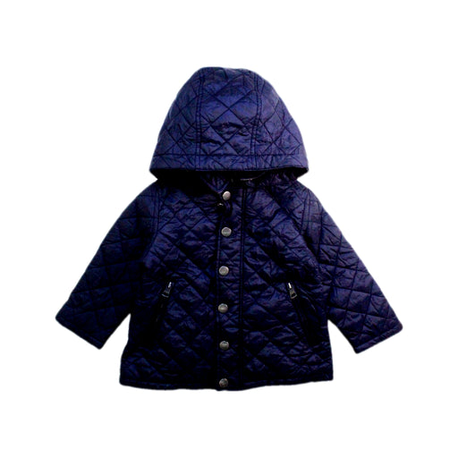 A Navy Puffer/Quilted Jackets from Burberry in size 6-12M for neutral. (Front View)
