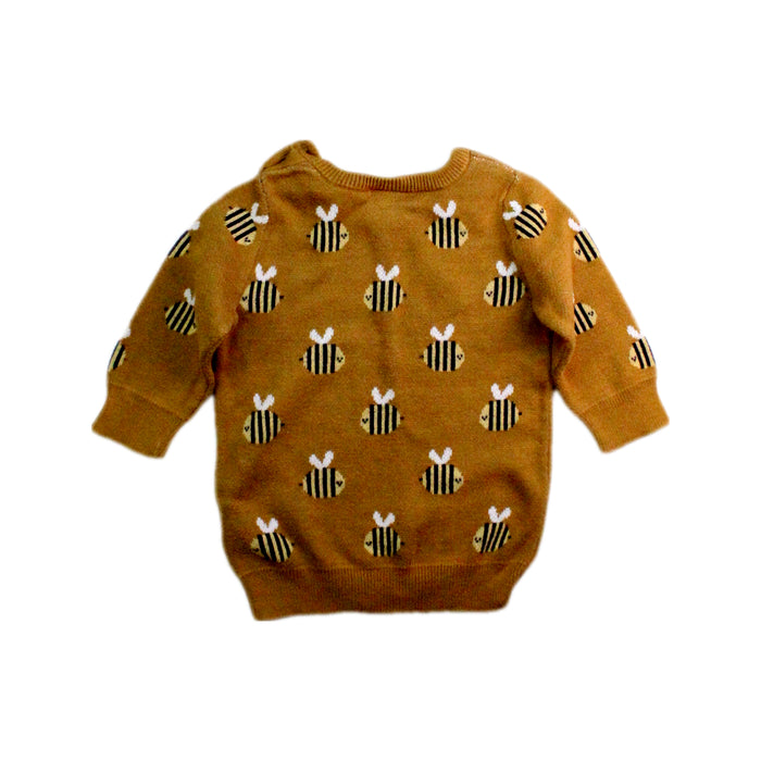 A Yellow Knit Sweaters from Seed in size 0-3M for boy. (Back View)
