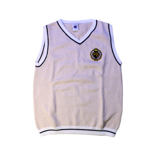 A White Sweater Vests from Petit Bateau in size 8Y for boy. (Front View)