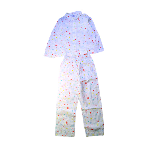 A White Pyjama Sets from Petit Bateau in size 6T for boy. (Front View)