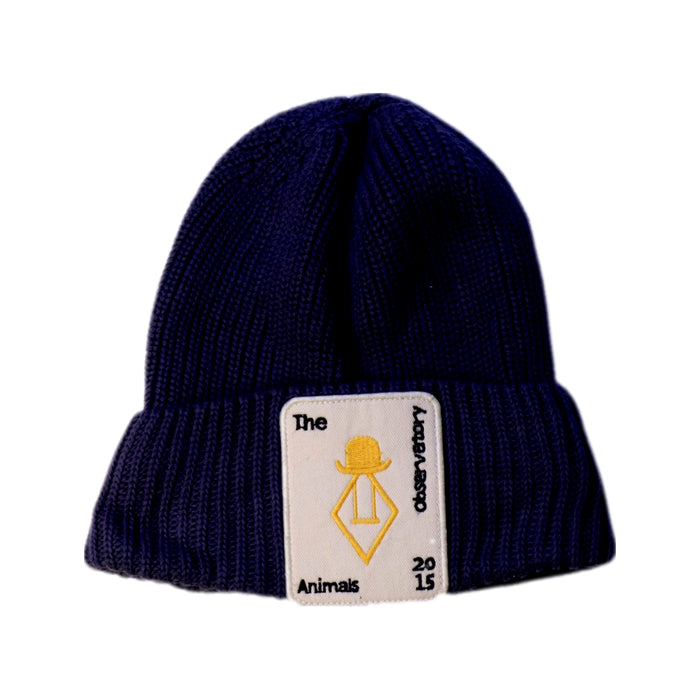 A Navy Beanies from The Animals Observatory in size 5T for neutral. (Front View)
