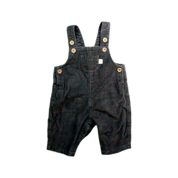 A Grey Overall Shorts from purebaby in size 0-3M for boy. (Front View)