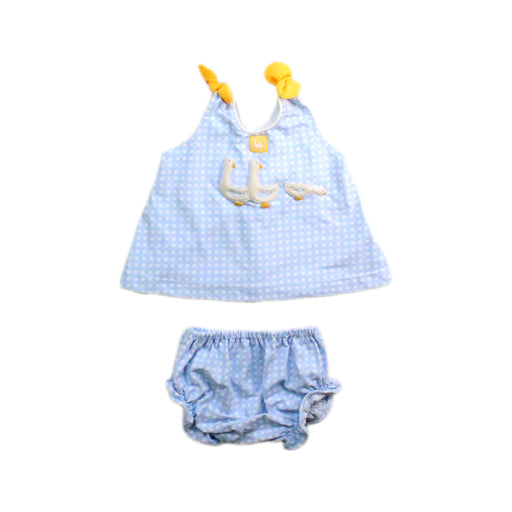 A Blue Swim Sets from Al agua patos in size 3-6M for girl. (Front View)