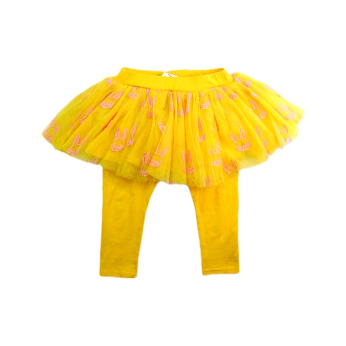 A Yellow Leggings from Seed in size 12-18M for girl. (Front View)