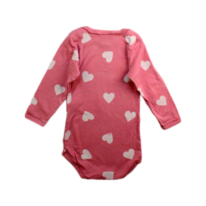 A Pink Long Sleeve Bodysuits from Petit Bateau in size 6-12M for girl. (Back View)