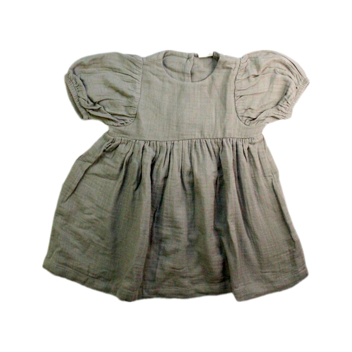 A Beige Short Sleeve Dresses from Nature Baby in size 6-12M for girl. (Front View)
