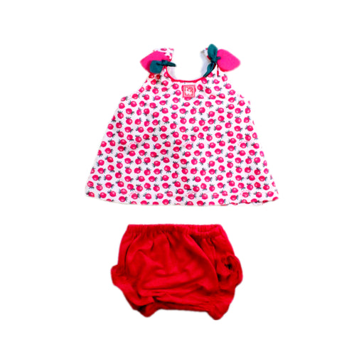 A Pink Swim Sets from Al agua patos in size 3-6M for girl. (Front View)