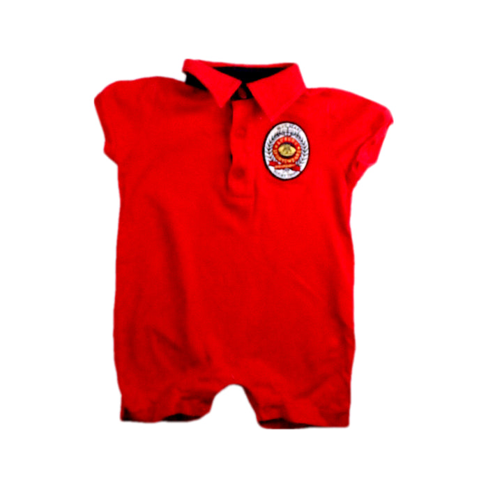 A Red Short Sleeve Rompers from Nicholas & Bears in size 0-3M for boy. (Front View)