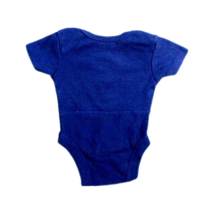 A Navy Short Sleeve Bodysuits from Fisher Price in size Newborn for girl. (Back View)