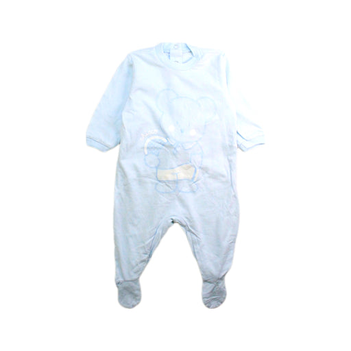 A Blue Onesies from Chicco in size 0-3M for boy. (Front View)