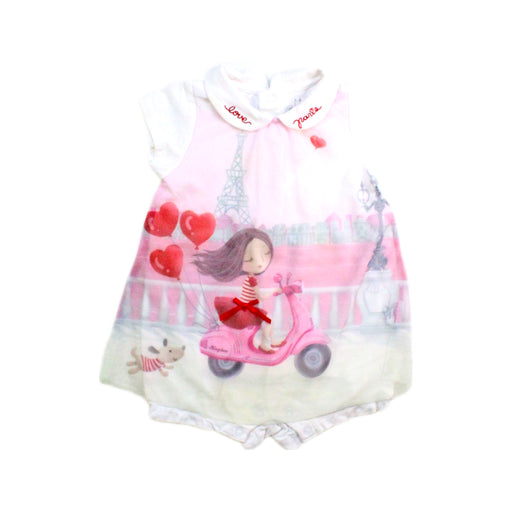 A Pink Sleeveless Rompers from Kingkow in size 0-3M for girl. (Front View)