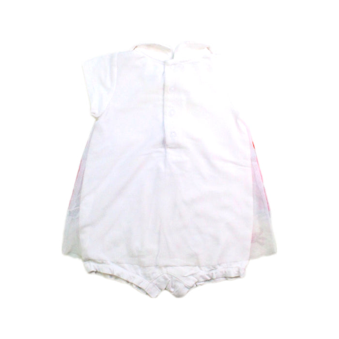 A Pink Sleeveless Rompers from Kingkow in size 0-3M for girl. (Back View)