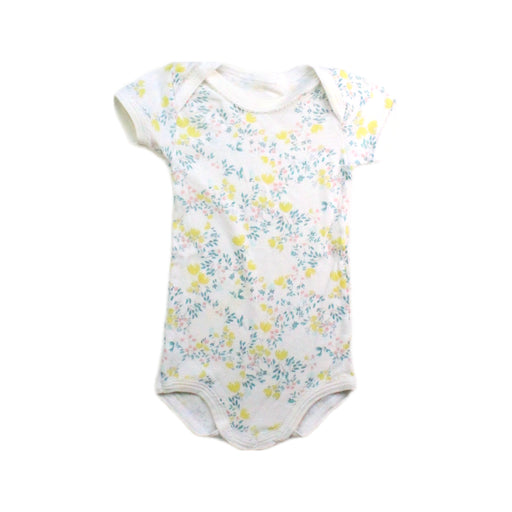 A White Short Sleeve Bodysuits from Petit Bateau in size 0-3M for girl. (Front View)
