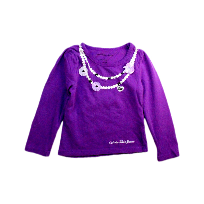 A Purple Long Sleeve Tops from Calvin Klein in size 2T for girl. (Front View)