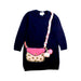 A Navy Sweater Dresses from Seed in size 2T for girl. (Front View)
