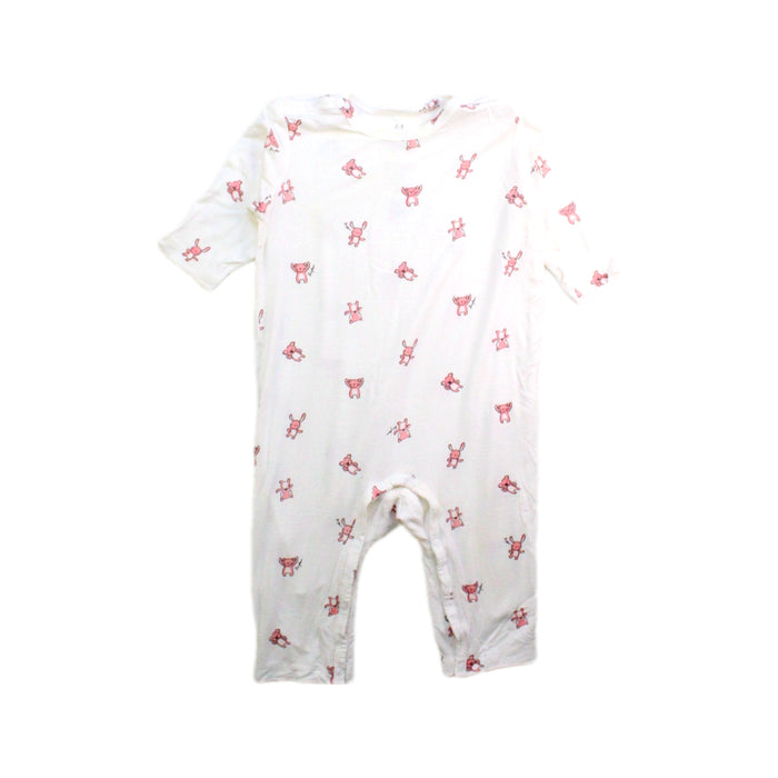 A White Long Sleeve Rompers from Kingkow in size 0-3M for girl. (Front View)