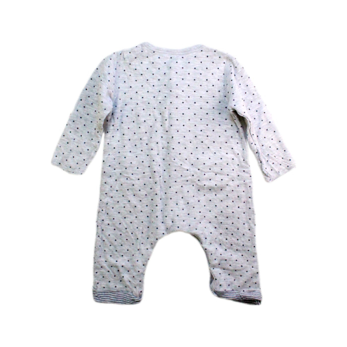 A White Onesies from Petit Bateau in size 0-3M for boy. (Back View)