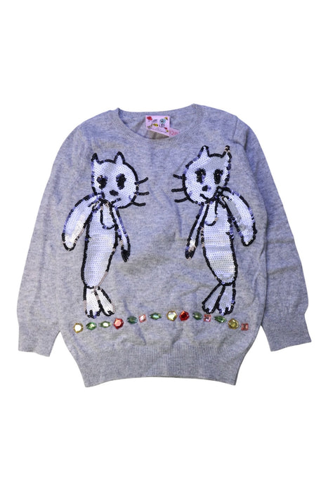 A Grey Knit Sweaters from Lovie by Mary J in size 5T for girl. (Front View)