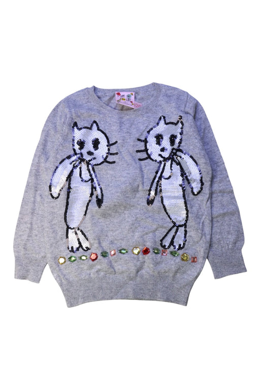 A Grey Knit Sweaters from Lovie by Mary J in size 5T for girl. (Front View)