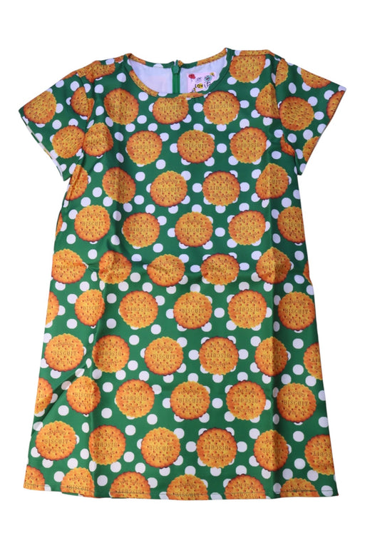 A Green Short Sleeve Dresses from Lovie by Mary J in size 5T for girl. (Front View)