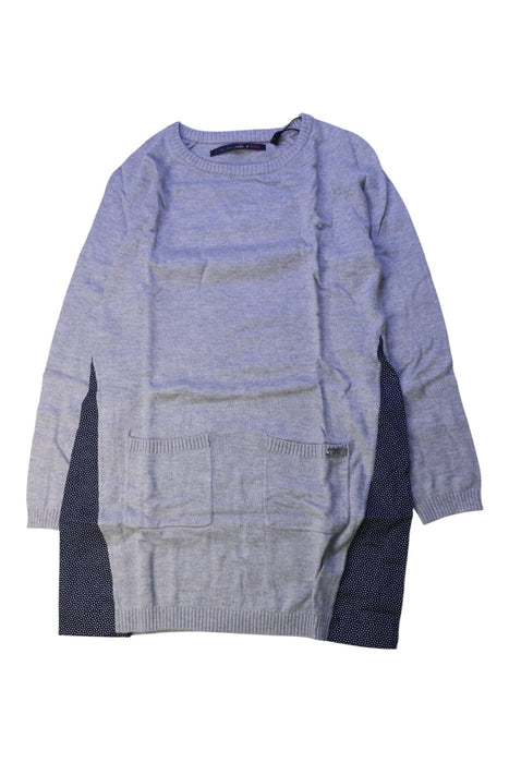 A Grey Sweater Dresses from IKKS in size 4T for girl. (Front View)