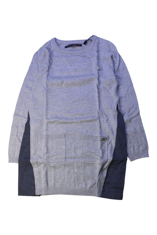 A Grey Sweater Dresses from IKKS in size 4T for girl. (Front View)
