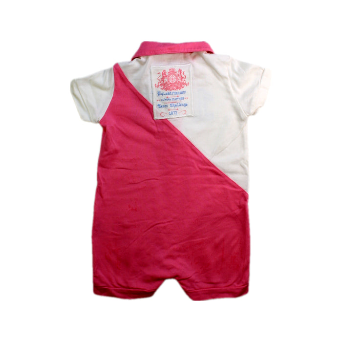A Pink Short Sleeve Rompers from Nicholas & Bears in size 3-6M for girl. (Back View)