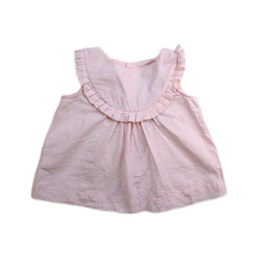 A Pink Sleeveless Tops from Jacadi in size 3-6M for girl. (Front View)