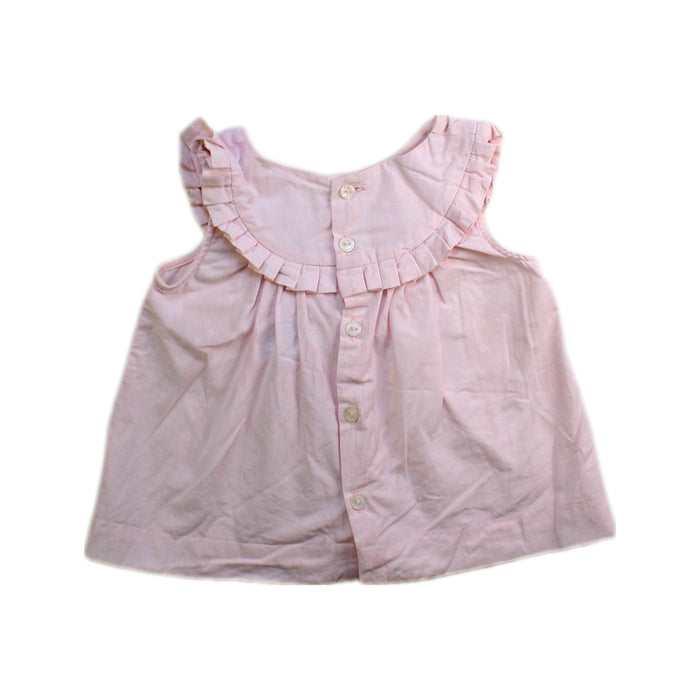 A Pink Sleeveless Tops from Jacadi in size 3-6M for girl. (Back View)