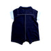 A Navy Short Sleeve Rompers from Guess in size 3-6M for boy. (Back View)