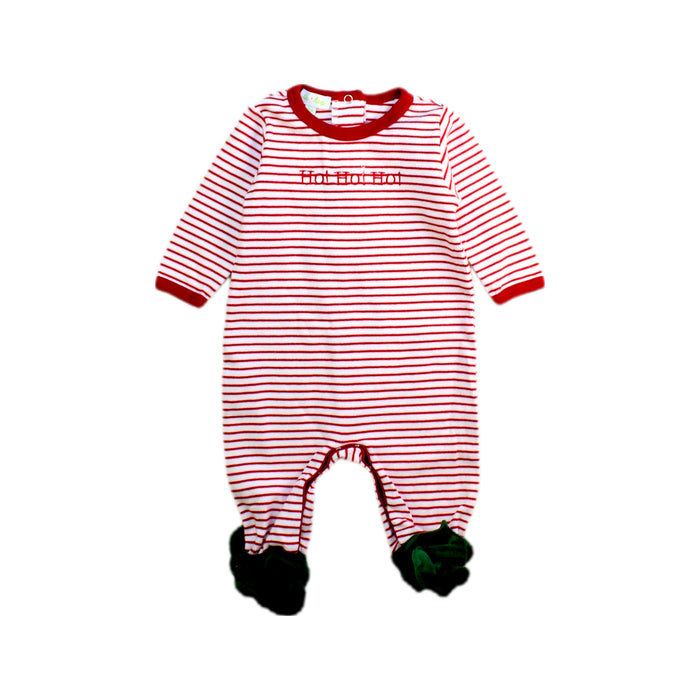 A Red Long Sleeve Rompers from Le Top in size 0-3M for neutral. (Front View)