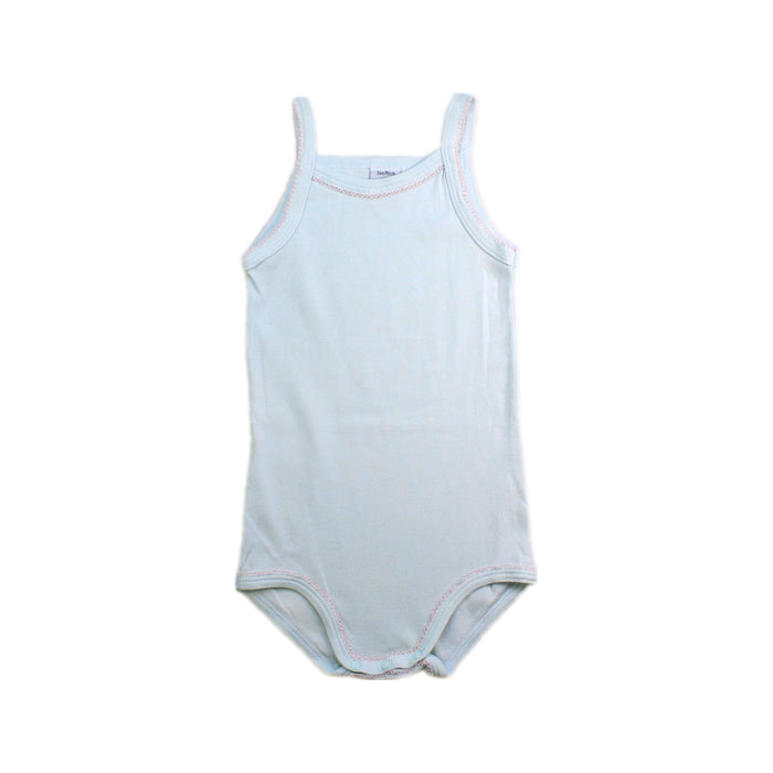 A White Sleeveless Bodysuits from Petit Bateau in size 18-24M for girl. (Front View)