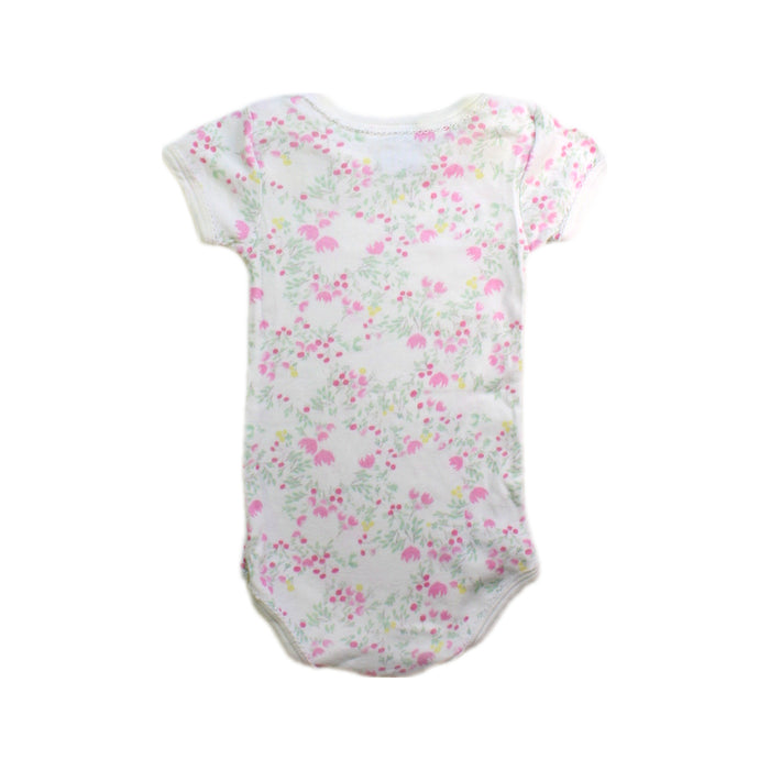 A Pink Short Sleeve Bodysuits from Petit Bateau in size 6-12M for girl. (Back View)