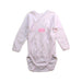 A Pink Long Sleeve Bodysuits from Petit Bateau in size 0-3M for girl. (Front View)