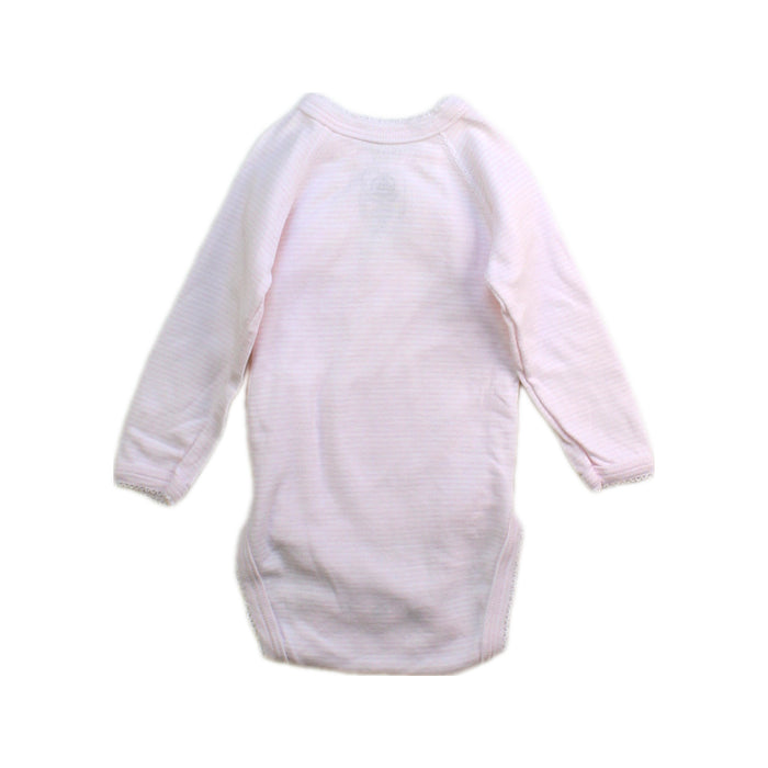 A Pink Long Sleeve Bodysuits from Petit Bateau in size 0-3M for girl. (Back View)