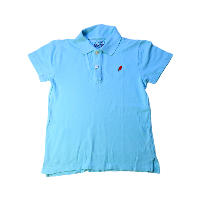 A Blue Short Sleeve Polos from Crewcuts in size 4T for boy. (Front View)