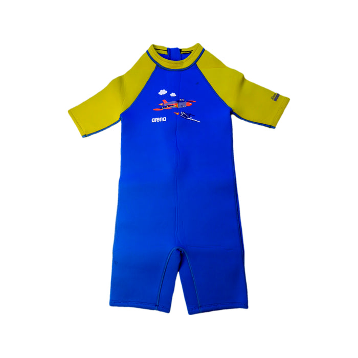 A Blue Wetsuits from Arena in size 7Y for boy. (Front View)